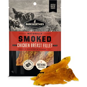 Barkworthies 3-4-in Smoked Chicken Breast Jerky Fillet Dog Treat, 4-oz bag
