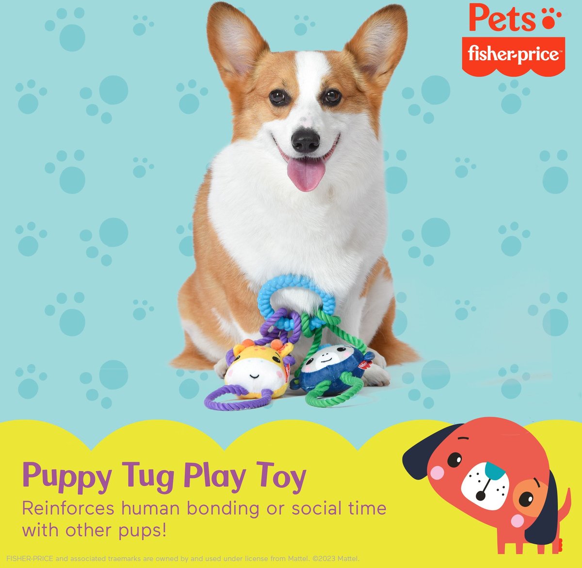 FISHER PRICE Tugs with Friends Intercative Dog Toy, Multicolor