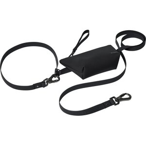 Frisco Hands Free Dog Leash with Removeable Pouch, Black, X-Small/Small