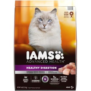 Iams Advanced Health Healthy Digestion Turkey & Chicken Recipe Adult Dry Cat Food, 16-lb bag