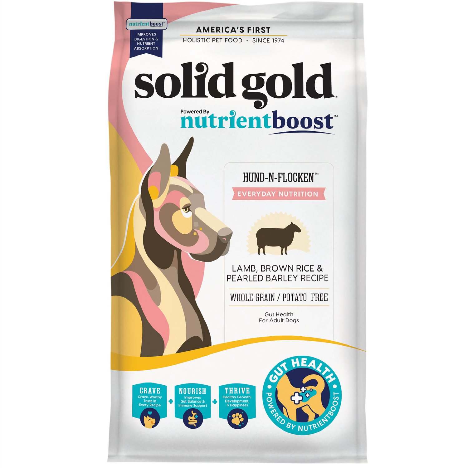 sikring kontrast forligsmanden SOLID GOLD NutrientBoost Hund-N-Flocken Lamb, Brown Rice & Pearled Barley  Recipe Adult Dry Dog Food, 3.75-lb bag - Chewy.com