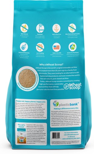 sWheat Scoop Fast-Clumping Unscented Natural Clumping Wheat Cat Litter, 25-lb bag