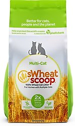 sWheat Scoop Multi-Cat Unscented Natural Clumping Wheat Cat Litter, 25-lb bag