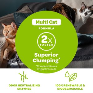 sWheat Scoop Multi-Cat Unscented Natural Clumping Wheat Cat Litter, 25-lb bag
