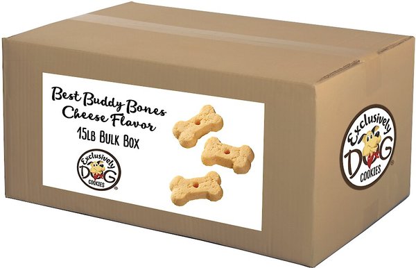 Exclusively Dog Best Buddy Bones Cheese Flavor Dog Treats, 15-lb box slide 1 of 8