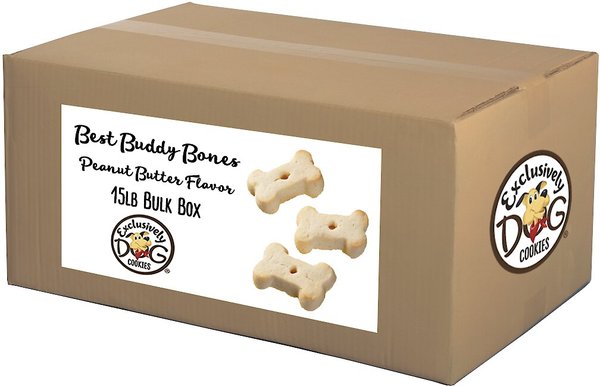 Exclusively Dog Best Buddy Bones Peanut Butter Flavor Dog Treats, 15-lb box slide 1 of 8