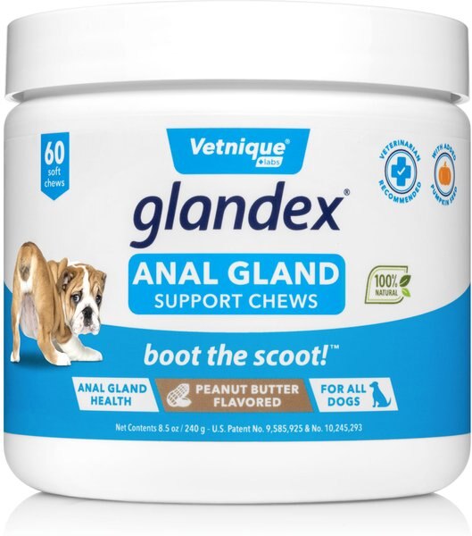 Vetnique Labs Glandex Anal Gland & Probiotic Peanut Butter Flavored Pumpkin Fiber Soft Chew Digestive Dog Supplement, 60 count slide 1 of 9