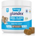 Vetnique Labs Glandex Anal Gland & Probiotic Peanut Butter Flavored Pumpkin Fiber Soft Chew Digestive Dog Supplement, 60 count