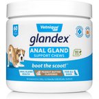 Vetnique Labs Glandex Anal Gland & Probiotic Peanut Butter Flavored Pumpkin Fiber Soft Chew Digestive Dog Supplement, 60 count