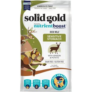 Solid Gold Nutrientboost Buck Wild Sensitive Stomach Grain-Free Wild Venison, Potato & Pumpkin Dry Dog Food, 22-lb bag