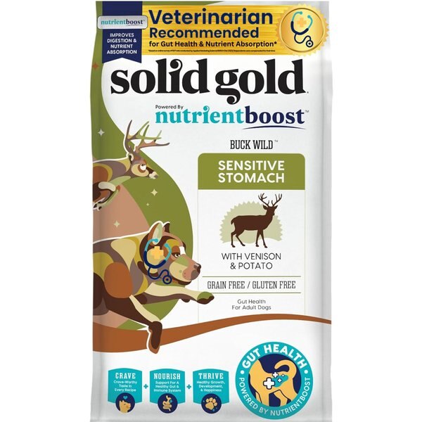 SOLID GOLD Buck Wild Gut Health Sensitive Stomach GrainFree Wild