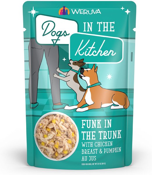 Weruva Dogs in the Kitchen Funk in the Trunk with Chicken Breast & Pumpkin Au Jus Grain-Free Dog Food Pouches, 2.8-oz, case of 12 slide 1 of 7