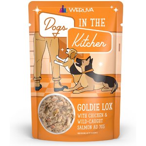Weruva Dogs in the Kitchen Goldie Lox with Chicken & Wild Caught Salmon Au Jus Grain-Free Dog Food Pouches, 2.8-oz pouch, 12 count