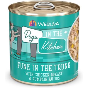 Weruva Dogs in the Kitchen Funk in the Trunk with Chicken Breast & Pumpkin Au Jus Grain-Free Canned Dog Food, 10-oz can, 12 count