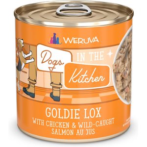 Weruva Dogs in the Kitchen Goldie Lox with Chicken & Wild Caught Salmon Au Jus Grain-Free Canned Dog Food, 10-oz can, 12 count