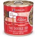 Weruva Dogs in the Kitchen The Double Dip with Beef & Wild Caught Salmon Au Jus Grain-Free Canned Dog Food, 10-oz can, case of 12