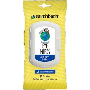 Earthbath Fragrance Free Hypoallergenic Cat & Dog Eye Wipes, 30 count