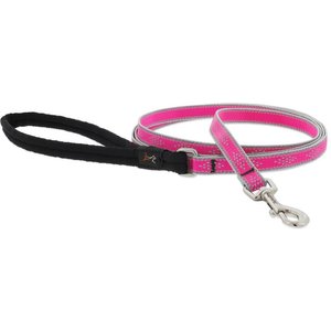 LupinePet Reflective Padded Handle Dog Leash, Pink Diamond, Small: 6-ft long, 1/2-in wide