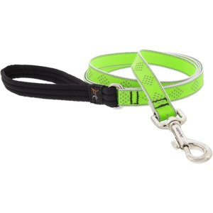 LupinePet Reflective Padded Handle Dog Leash, Green Diamond, Medium: 6-ft long, 3/4-in wide
