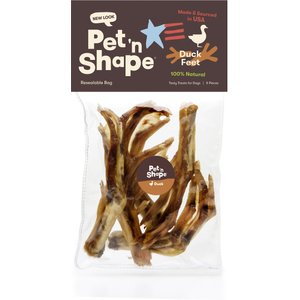 Pet 'n Shape USA All-Natural Chewz Duck Feet Dog Treats, 5 count bag