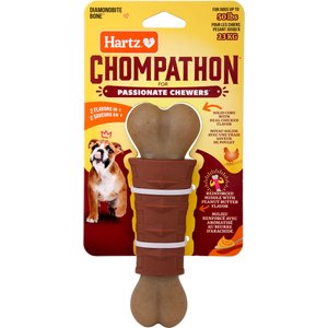 Hartz Chompathon Diamondbite Bone Tough Dog Chew Toy, Brown, Medium