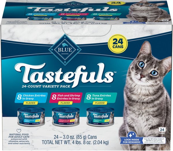 BLUE BUFFALO Tastefuls Tuna, Chicken, Fish & Shrimp Variety Pack Flaked ...