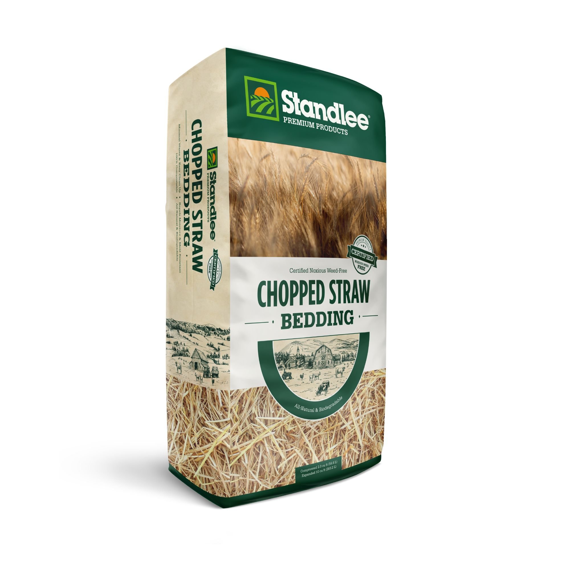 STANDLEE Certified Chopped Straw Bedding for Small Farm Animals & Pets ...