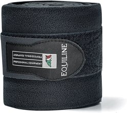 Equiline Polo Fleece Bandages Horse Wraps, 4-pack, Black