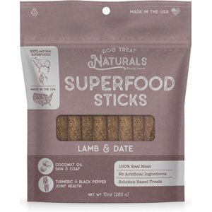 Dog Treat Naturals Lamb & Date Superfood Sticks Dog Treats, 10-oz bag