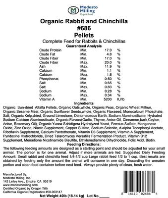 Show full view: Modesto Milling Organic Rabbit & Chinchilla Food, 40-lb bag slide 3 of 6