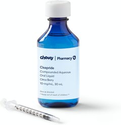 Cisapride Compounded Aqueous Oral Liquid Citrus Berry Flavored for Dogs, Cats & Horses, 10-mg/mL, 30 mL