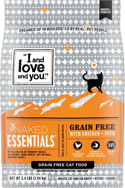 I and Love and You Naked Essentials Chicken and Duck Recipe Grain-Free Dry Cat Food, 3.4-lb bag slide 1 of 10