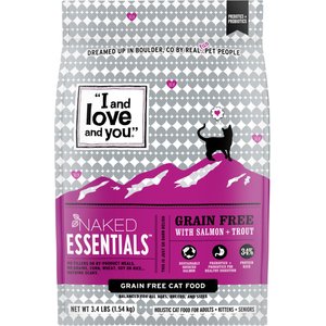 I and Love and You Naked Essentials Salmon & Trout Recipe Grain-Free Dry Cat Food, 3.4-lb bag
