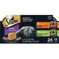 Sheba Perfect Portions Poultry Entrees Pate Variety Pack Adult Wet Cat Food Trays, 2.6-oz, case of 24 twin-packs