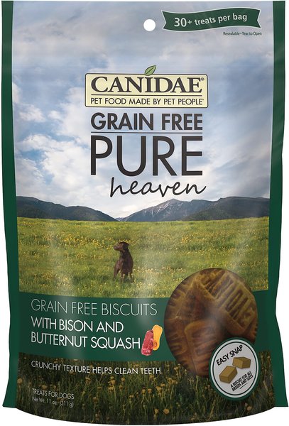 CANIDAE Grain-Free PURE Heaven Biscuits with Bison & Butternut Squash Crunchy Dog Treats, 11-oz bag slide 1 of 7