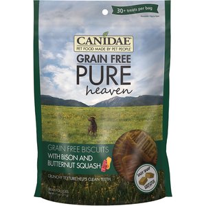 CANIDAE Grain-Free PURE Heaven Biscuits with Bison & Butternut Squash Crunchy Dog Treats, 11-oz bag