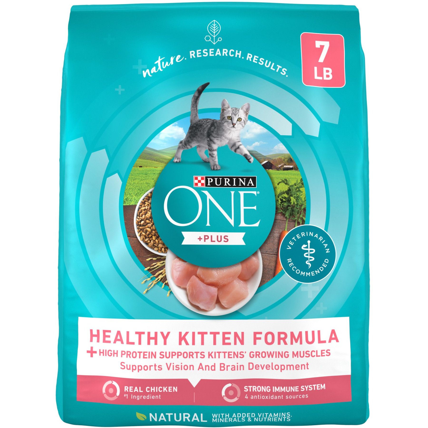 PURINA ONE Plus Healthy Kitten Formula Natural Dry Cat Food 7 lb