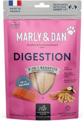 Marly & Dan Digestion Salmon Flavored Jerky Dog Treats, 6-oz bag