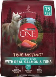 Purina ONE Natural True Instinct High Protein Real Salmon & Tuna Dry Dog Food, 15-lb bag
