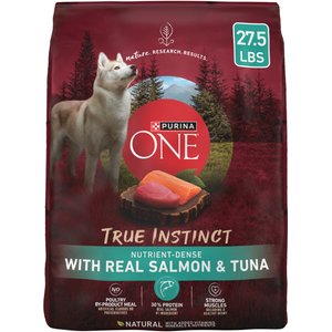 Purina ONE Natural True Instinct High Protein Real Salmon & Tuna Dry Dog Food, 27.5-lb bag