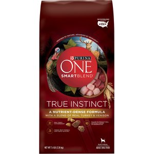 Purina ONE True Instinct Natural High Protein with Real Turkey & Venison Dry Dog Food, 7.4-lb bag