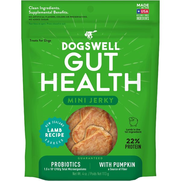 DOGSWELL Gut Health Mini Jerky Lamb Functional Soft & Chewy Dog Treats