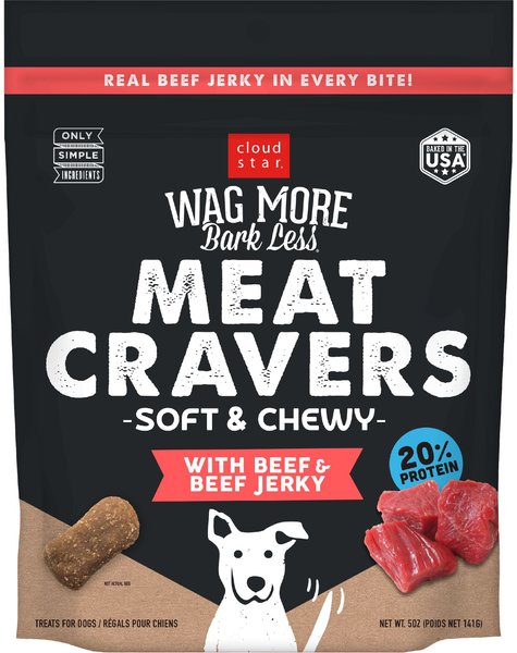 Cloud Star Wag More Bark Less Soft Chews with Beef & Spinach Grain-Free Dog Treats