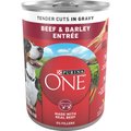 Purina ONE SmartBlend Tender Cuts in Gravy Beef & Barley Entree Adult Canned Dog Food, 13-oz, case of 12