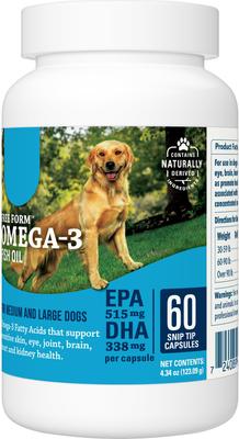 Show full view: Free Form Snip Tips Fatty Acid Capsules for Medium & Large Dogs, 60 count bottle slide 5 of 8