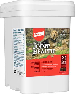 Show full view: Synovi G3 Soft Chews Joint Supplement for Dogs, 240 count slide 4 of 11