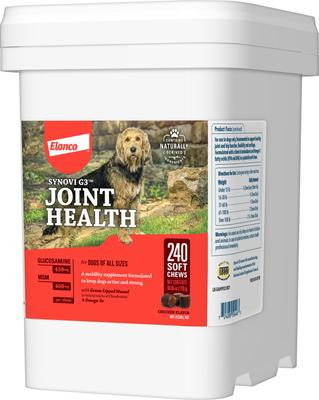 Show full view: Synovi G3 Soft Chews Joint Supplement for Dogs, 240 count slide 5 of 11