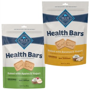 Blue Buffalo Health Bars Baked Apples & Yogurt + Banana & Yogurt Dog Treats