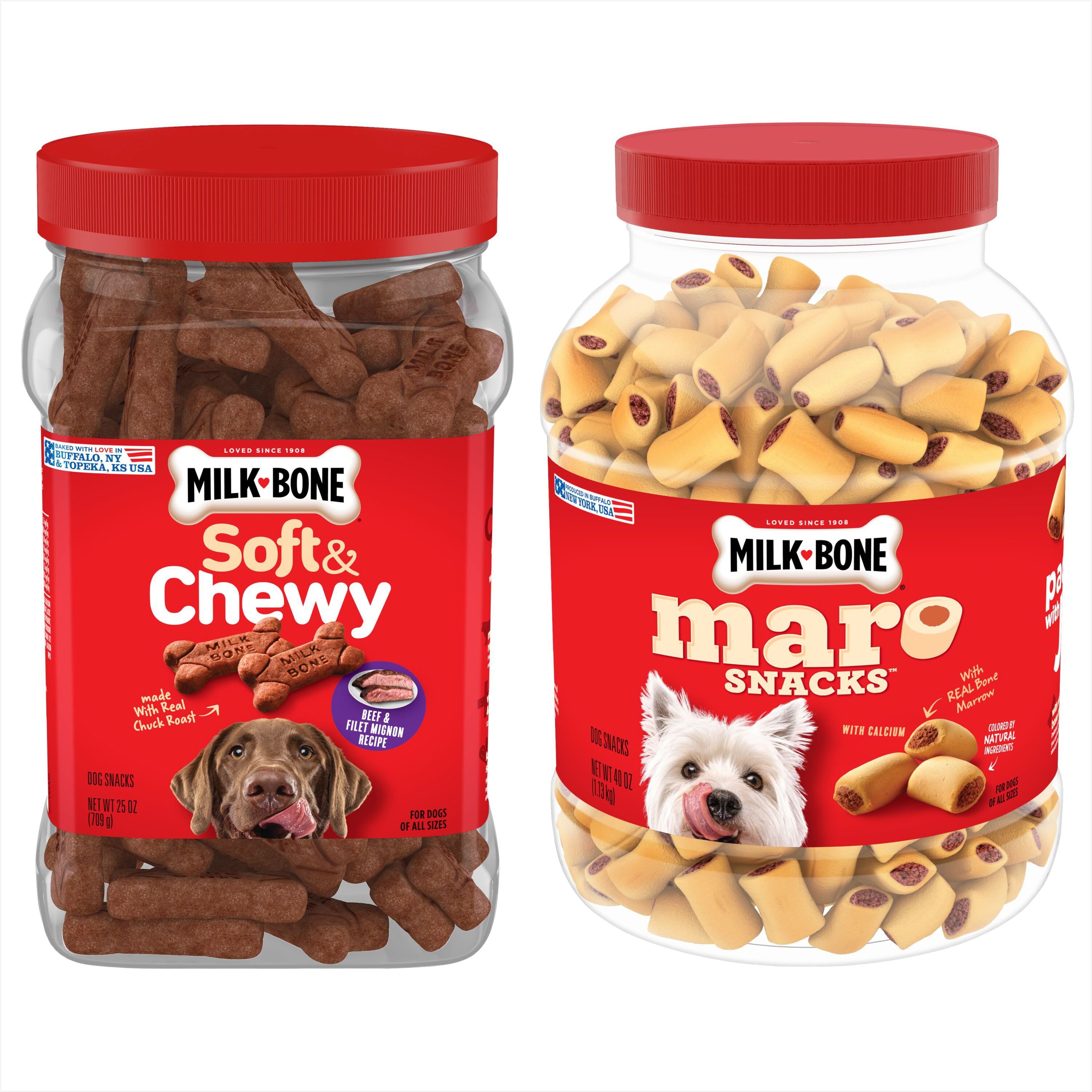 MILK BONE MaroSnacks Real Bone Marrow Dog Treats Milk Bone Soft