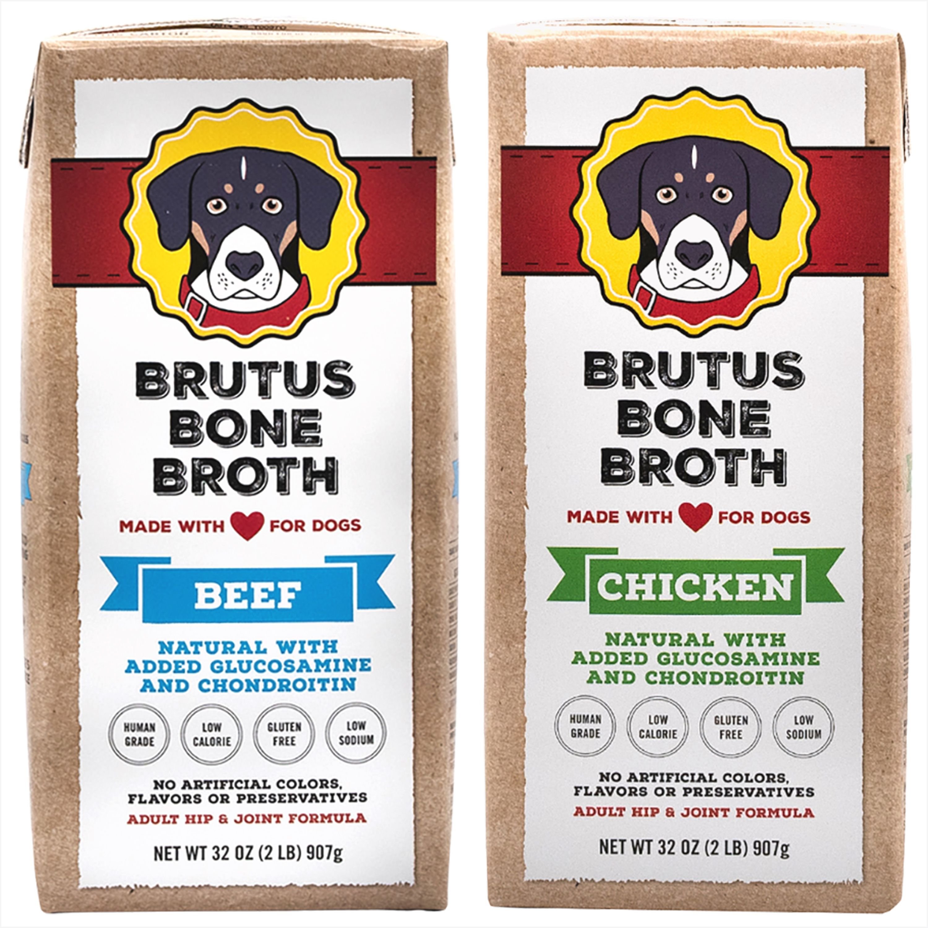 BRUTUS BROTH Bone Broth Beef Flavor Hip & Joint HumanGrade Dog Food